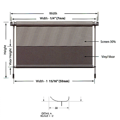 Open roll with exposed weight bar and hold-down hooks