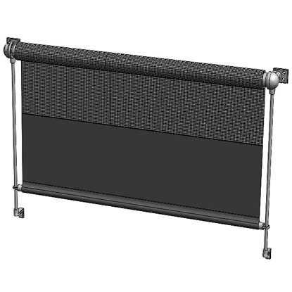 Open roll with exposed weight bar and hold-down hooks