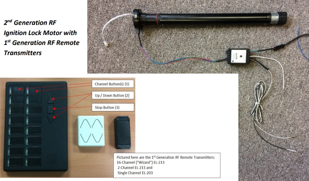 Transmisores remotos RF con motor con bloqueo de encendido de 2.ª generación