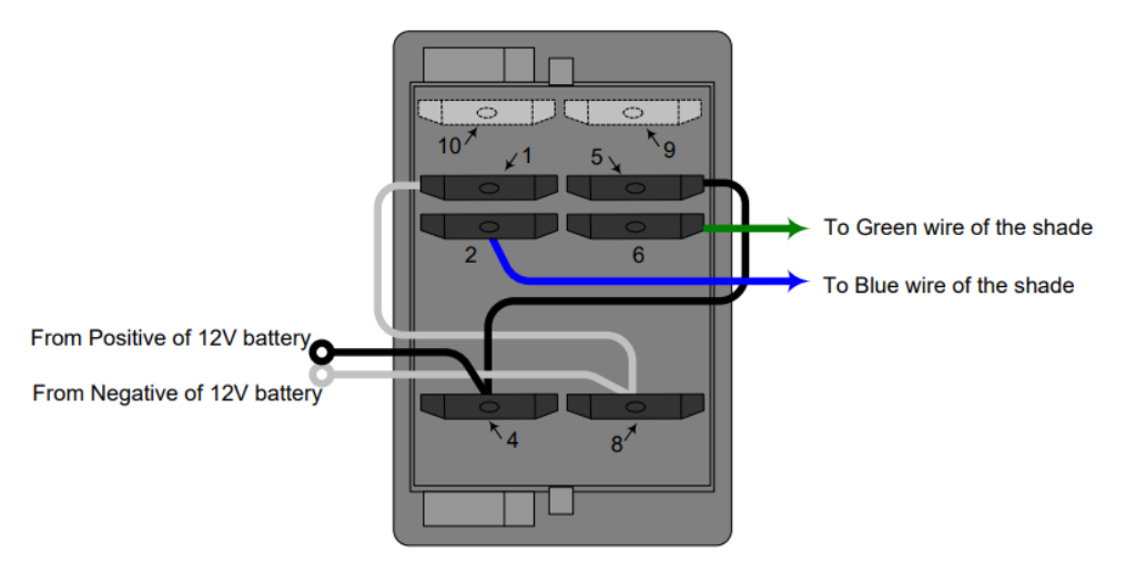 Diagrama de cableado para persiana simple