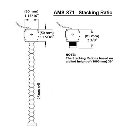 With 2” wide headrail and 1½” wide cellular (honeycomb) fabric