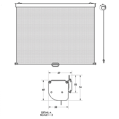 Open roll with exposed weight bar and hold-down hooks