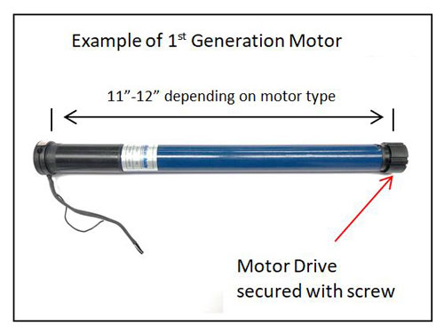 Motor de 1.ª generación con transmisión del motor atornillado a tubo de aluminio